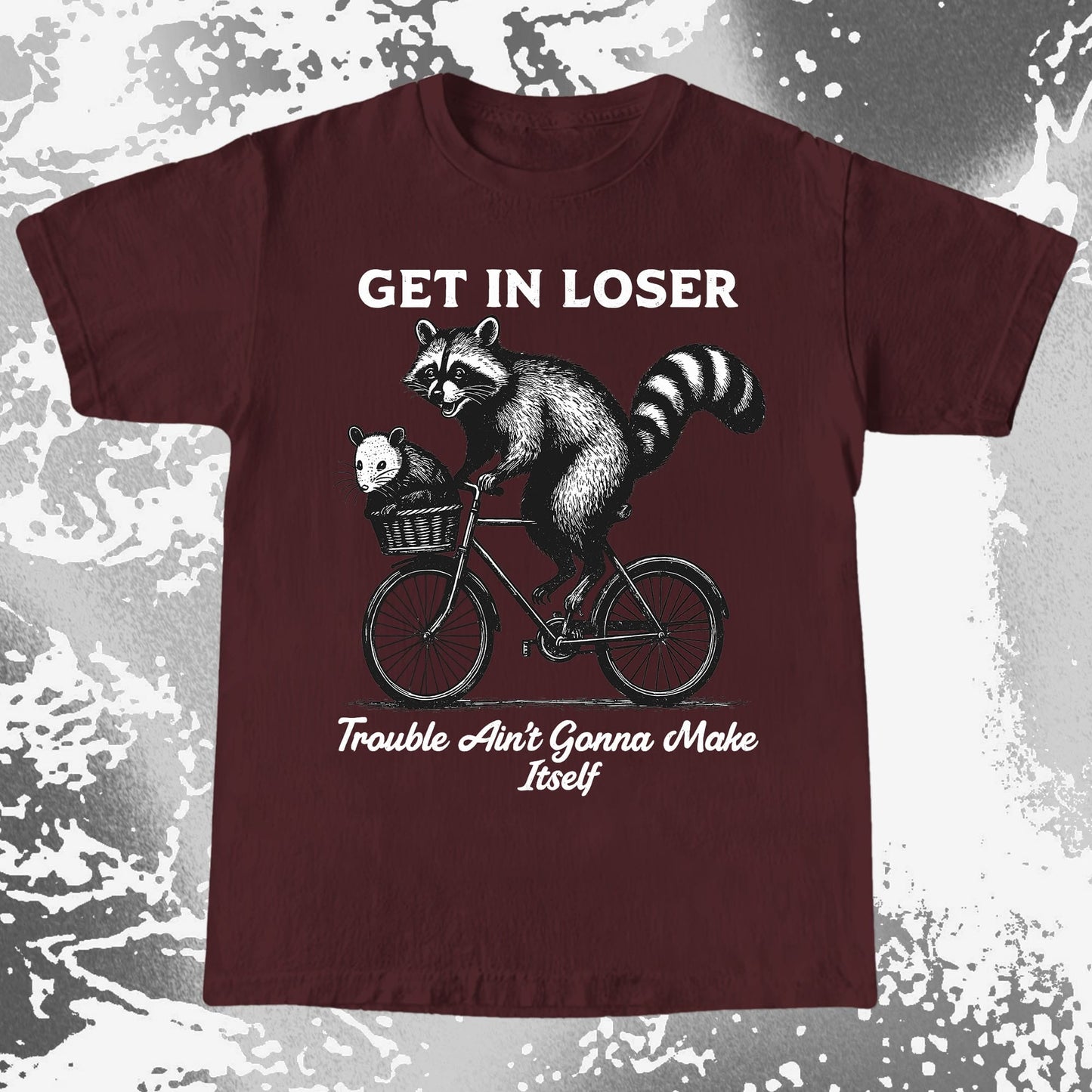 Get In Loser Raccoon Opossum Trouble Maker, funny meme tee gift (view 8)
