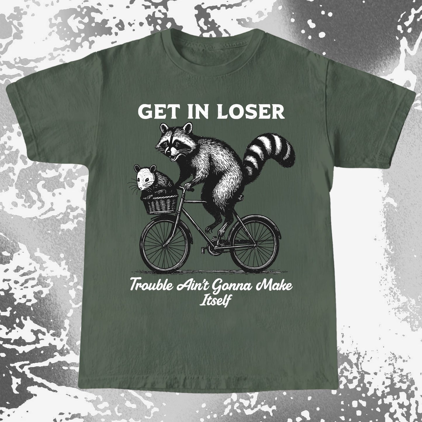 Get In Loser Raccoon Opossum Trouble Maker, funny meme tee gift (view 5)