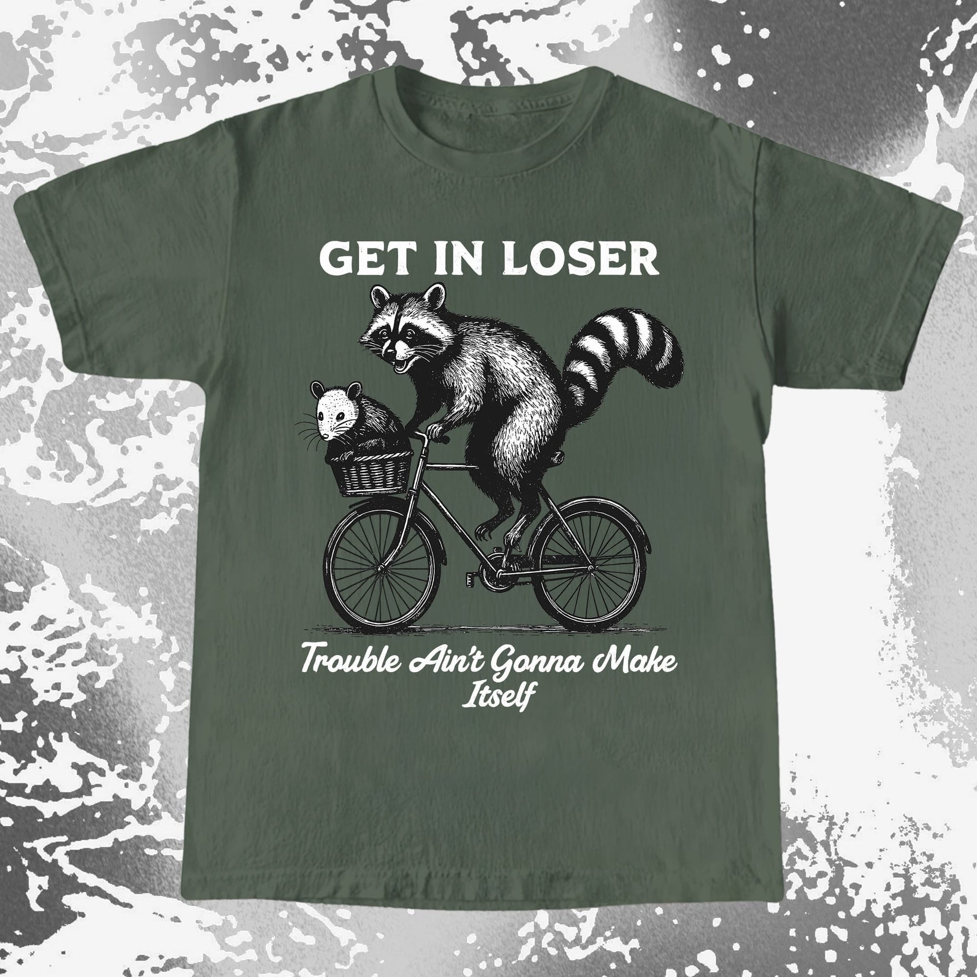 Get In Loser Raccoon Opossum Trouble Maker, funny meme tee gift (view 5)