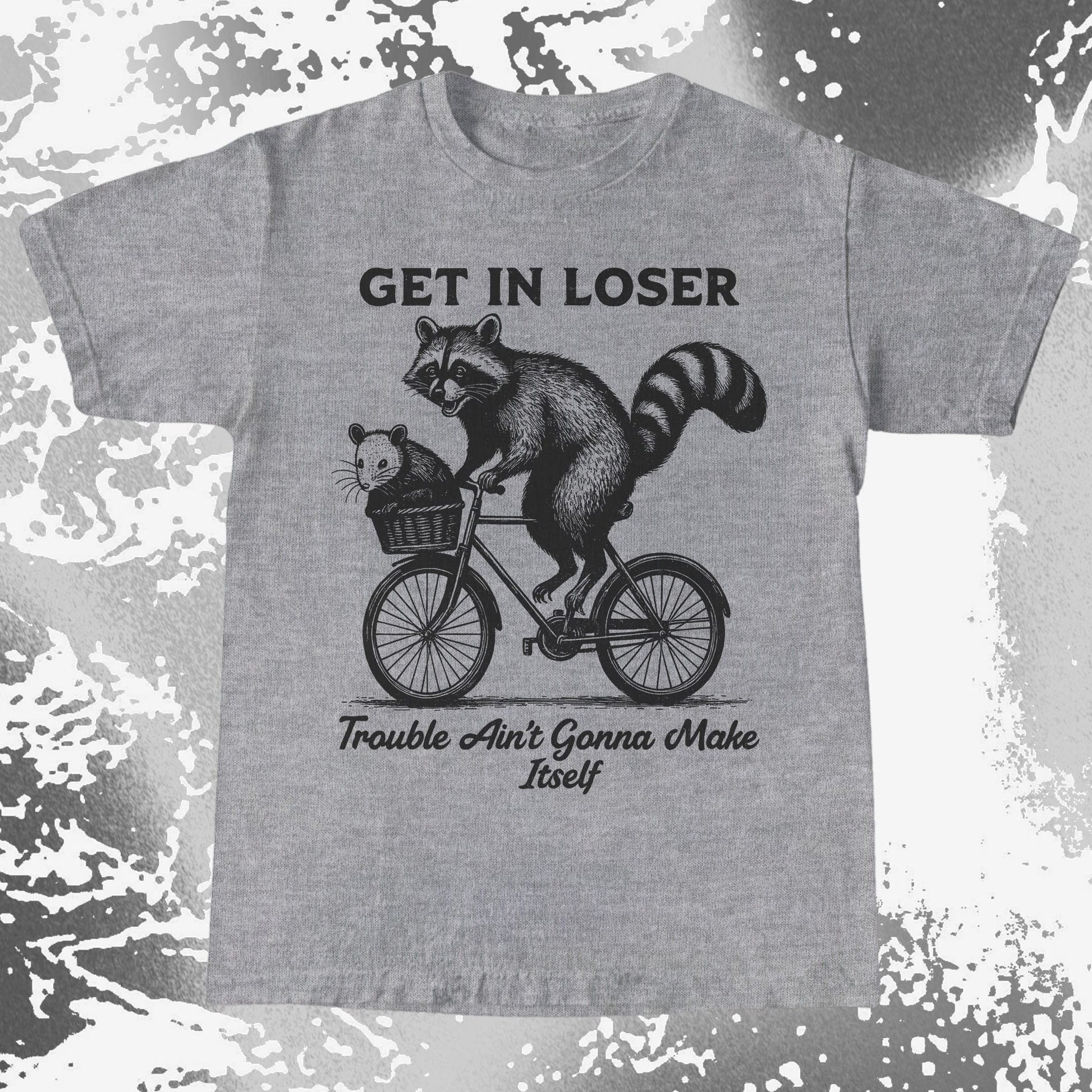 Get In Loser Raccoon Opossum Trouble Maker, funny meme tee gift (view 6)