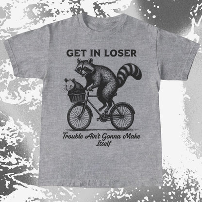 Get In Loser Raccoon Opossum Trouble Maker, funny meme tee gift (view 6)