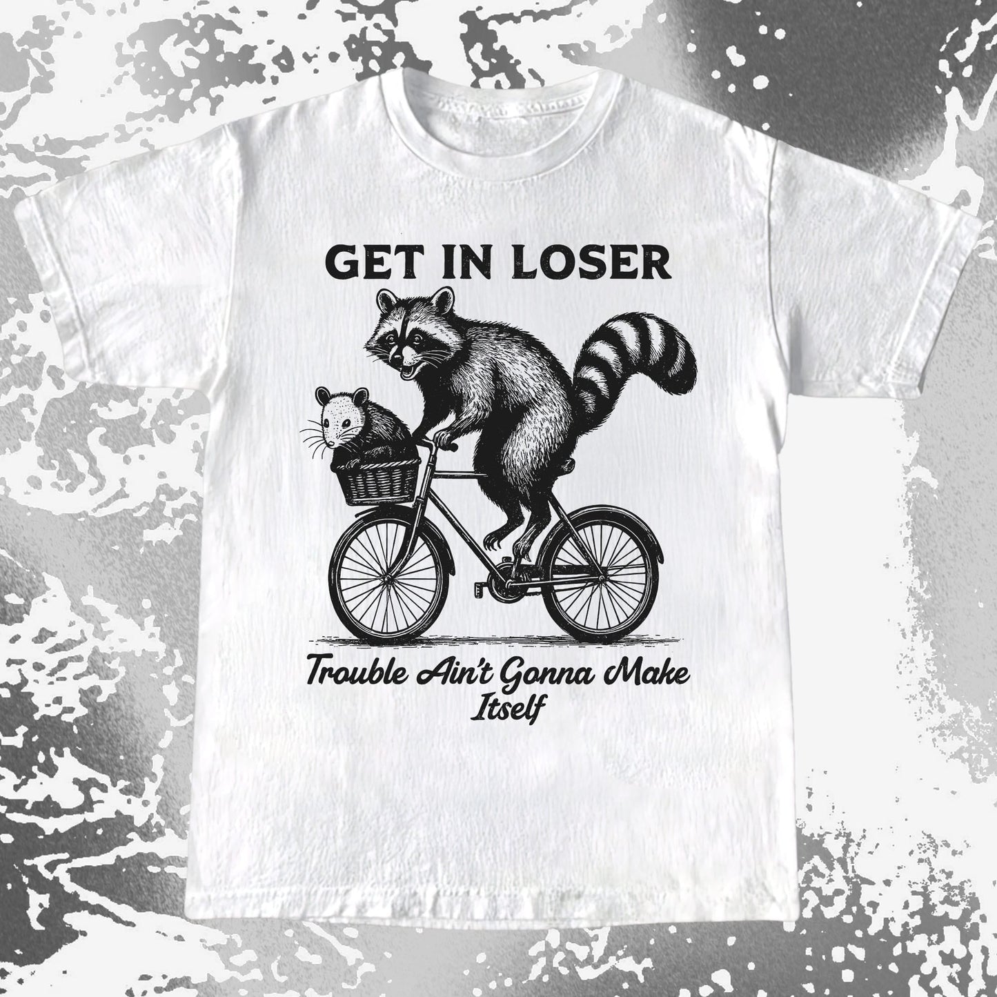 Get In Loser Raccoon Opossum Trouble Maker, funny meme tee gift (view 2)