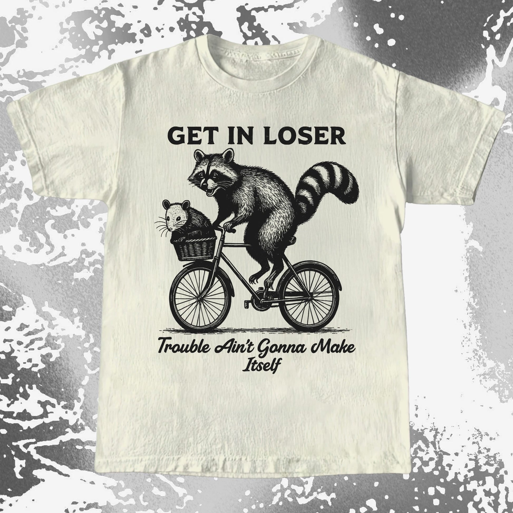 Get In Loser Raccoon Opossum Trouble Maker, funny meme tee gift (view 4)