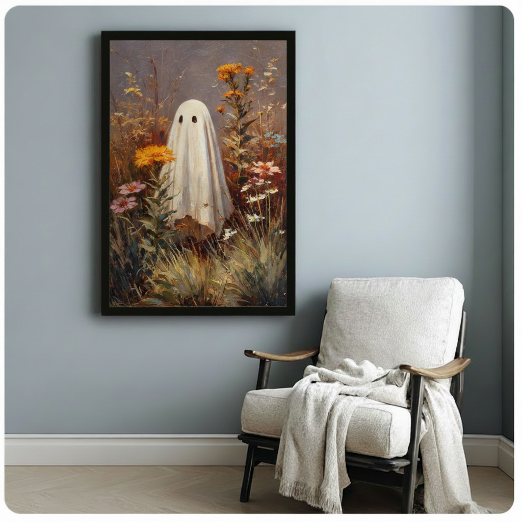 Ghost Garden Vintage Oil Painting Canvas Wall Art