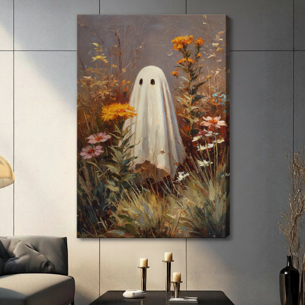 Ghost Garden Vintage Oil Painting Canvas Wall Art