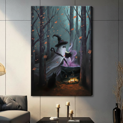 Gothic Ghost Witch Dark Forest Canvas Art Wall Art