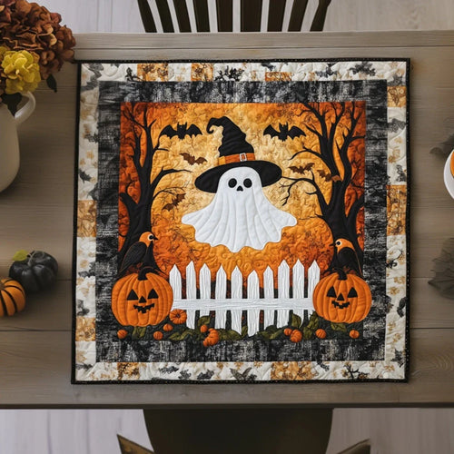 Ghostly Greetings Quilted Table Topper