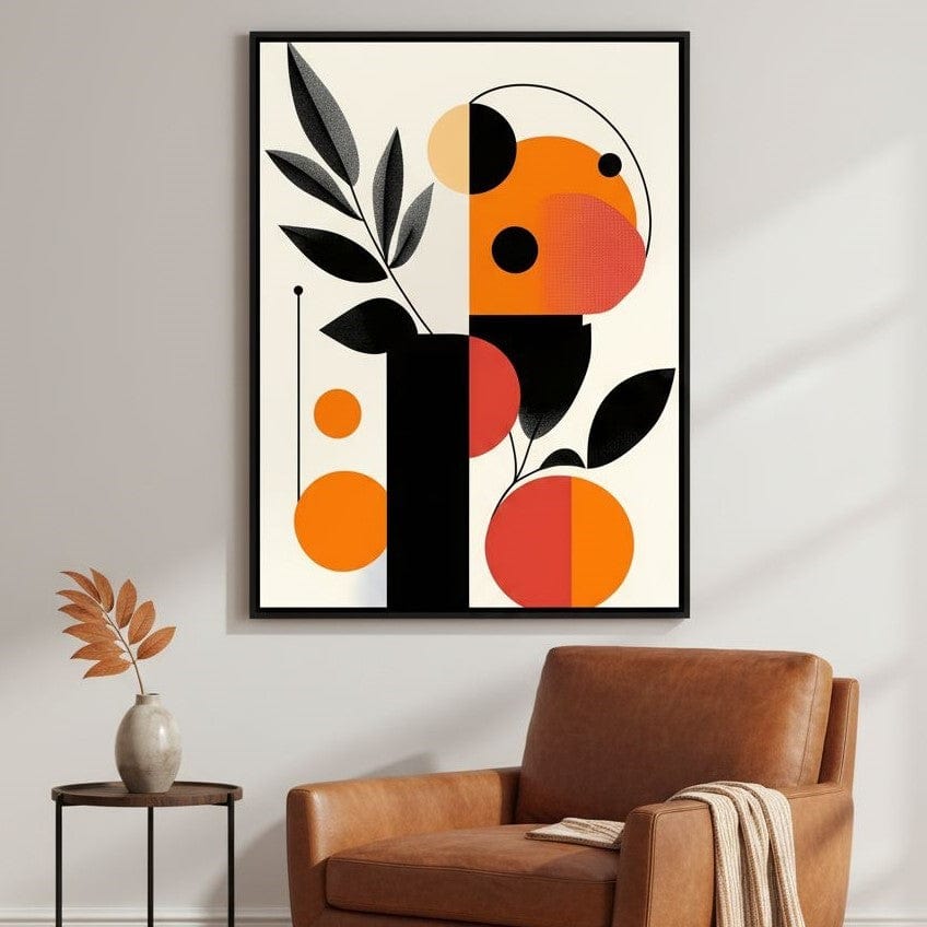 Mid Century Citrus Geometry Canvas Wall Art