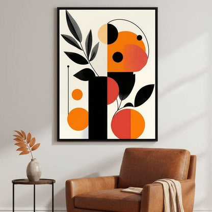 Mid Century Citrus Geometry Canvas Wall Art