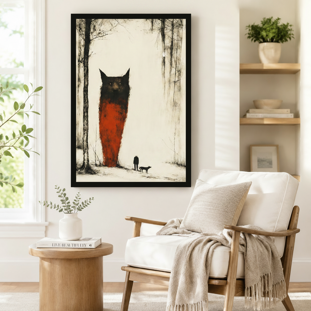 Dark Forest Guardian Gothic Surreal Canvas Art