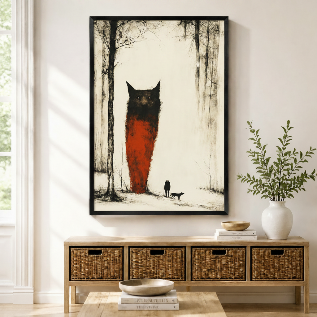 Dark Forest Guardian Gothic Surreal Canvas Art