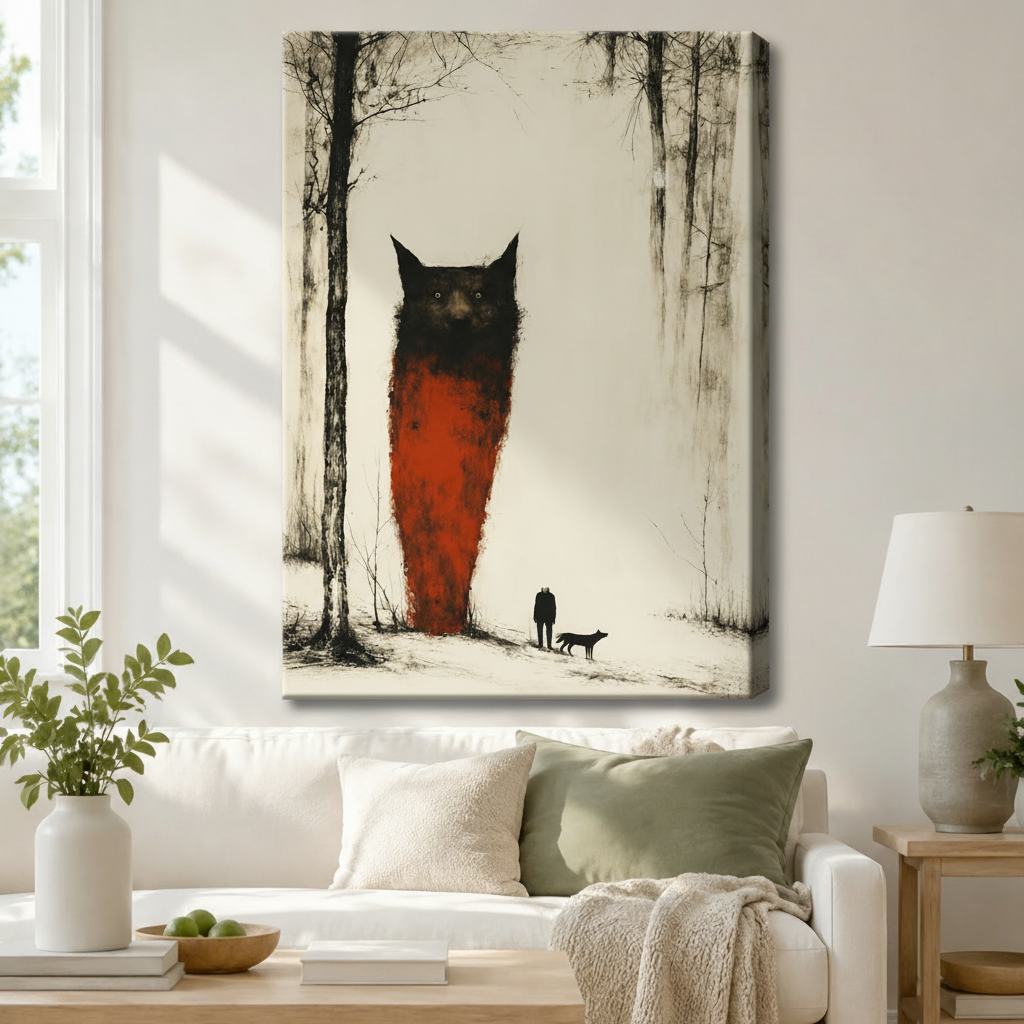 Dark Forest Guardian Gothic Surreal Canvas Art