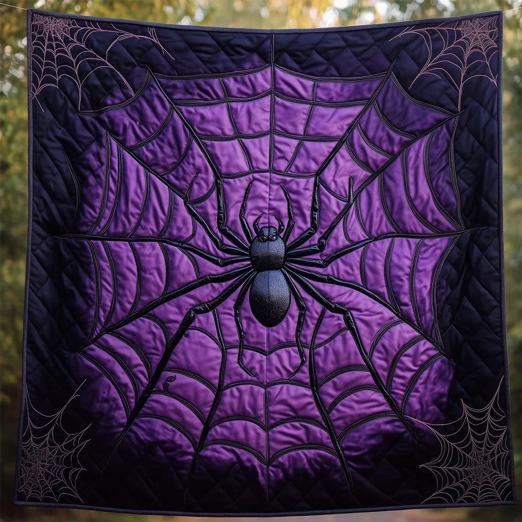 Giant Spiderweb Halloween Quilt Blanket