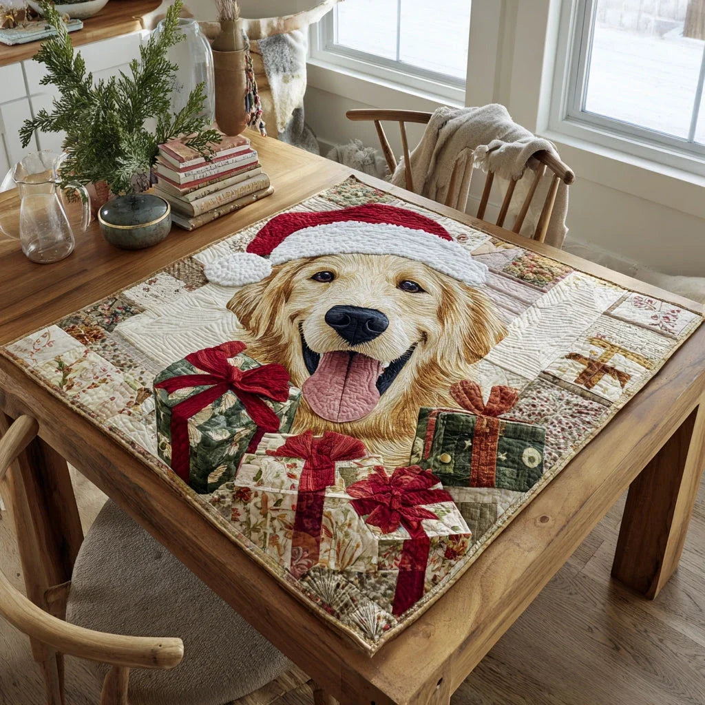 Gift Golden Retriever Quilted Table Topper