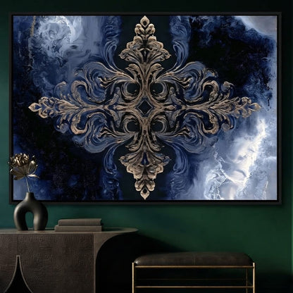 Gilded Blue Reverie Canvas Wall Art