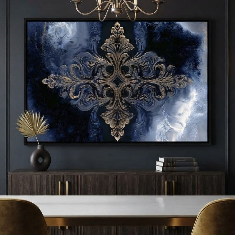 Gilded Blue Reverie Canvas Wall Art