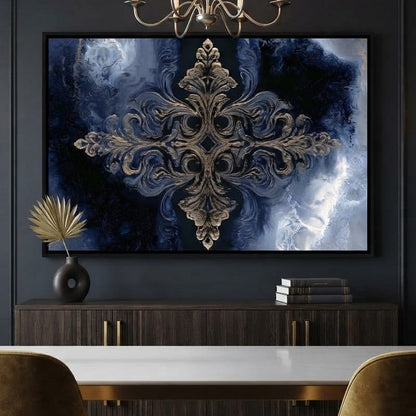 Gilded Blue Reverie Canvas Wall Art