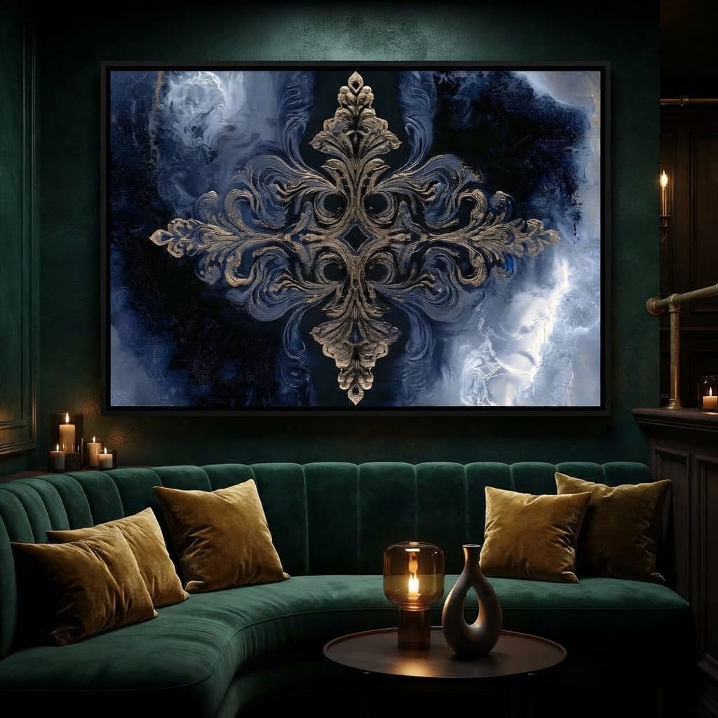Gilded Blue Reverie Canvas Wall Art