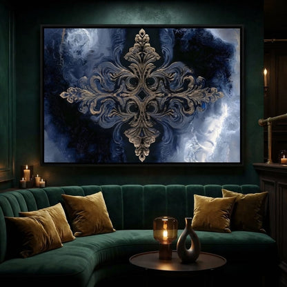 Gilded Blue Reverie Canvas Wall Art