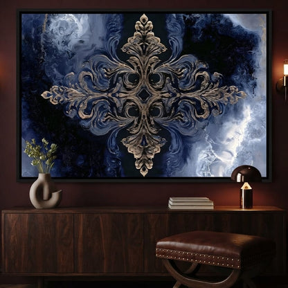 Gilded Blue Reverie Canvas Wall Art