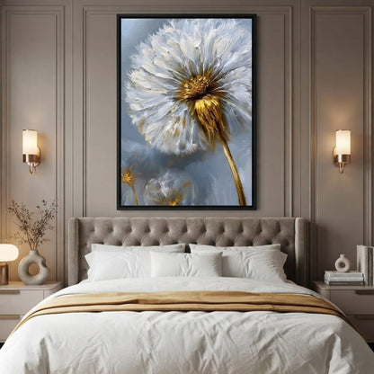Gilded Dandelion Canvas Wall Art