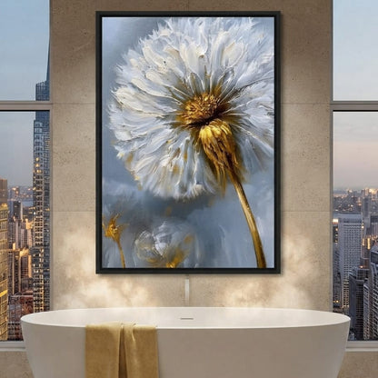 Gilded Dandelion Canvas Wall Art