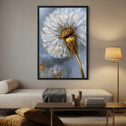 Gilded Dandelion Canvas Wall Art