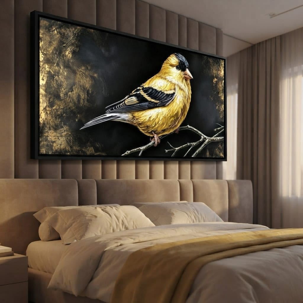 Gilded Feather Stillness Canvas Wall Art