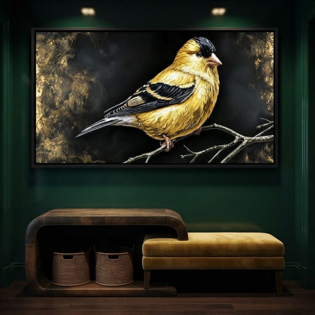 Gilded Feather Stillness Canvas Wall Art