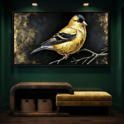 Gilded Feather Stillness Canvas Wall Art