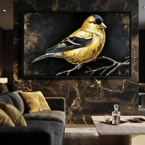 Gilded Feather Stillness Canvas Wall Art