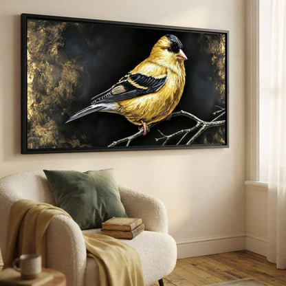 Gilded Feather Stillness Canvas Wall Art