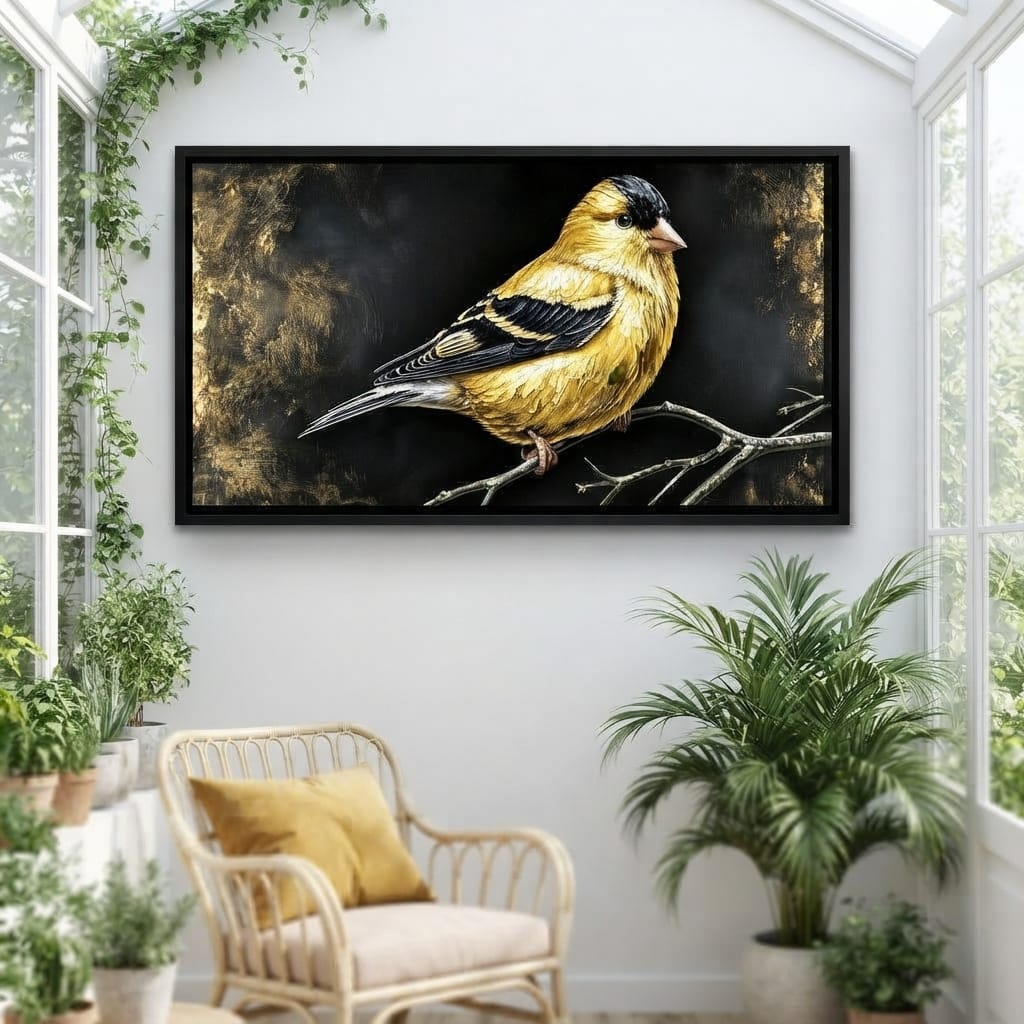 Gilded Feather Stillness Canvas Wall Art
