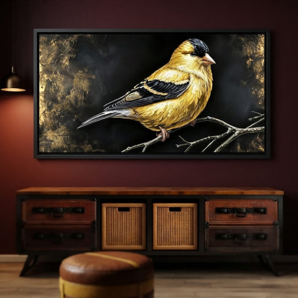 Gilded Feather Stillness Canvas Wall Art