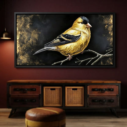 Gilded Feather Stillness Canvas Wall Art