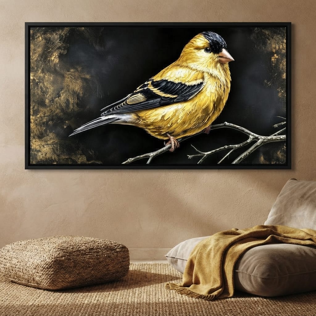 Gilded Feather Stillness Canvas Wall Art