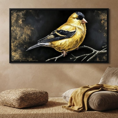 Gilded Feather Stillness Canvas Wall Art