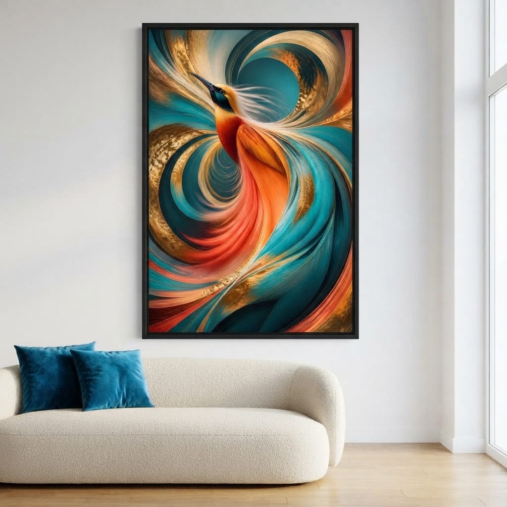 Gilded Flight Of The Radiant Plume Canvas Wall Art
