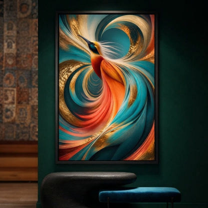 Gilded Flight Of The Radiant Plume Canvas Wall Art