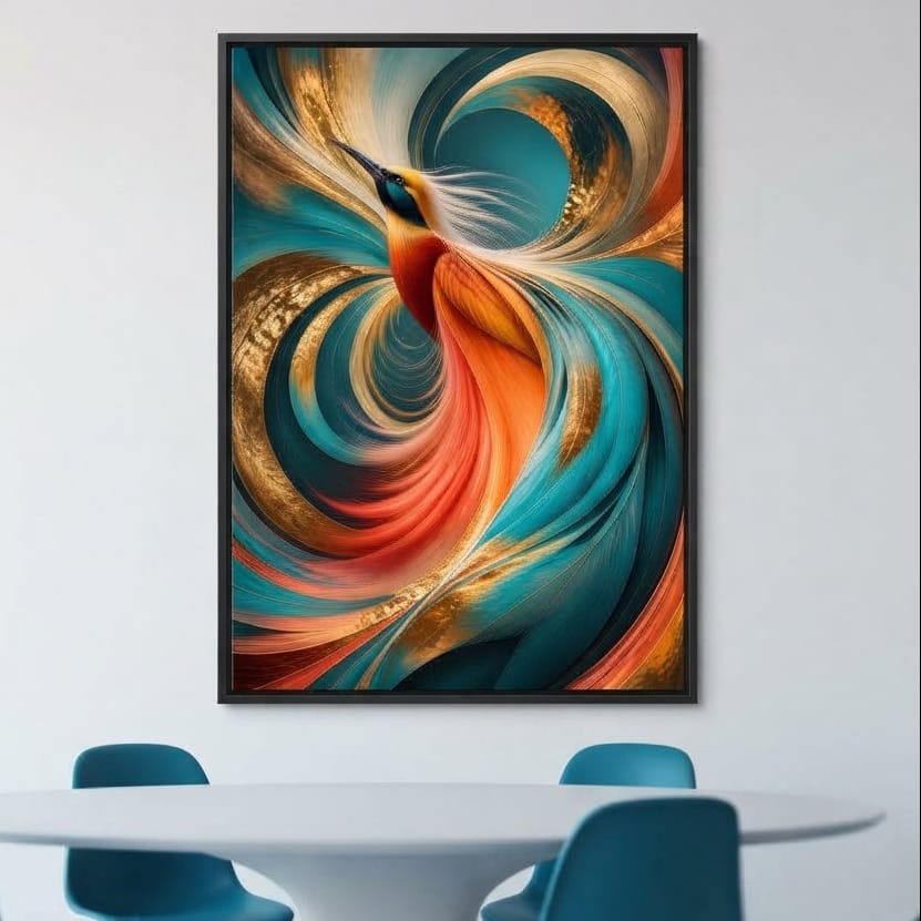 Gilded Flight Of The Radiant Plume Canvas Wall Art
