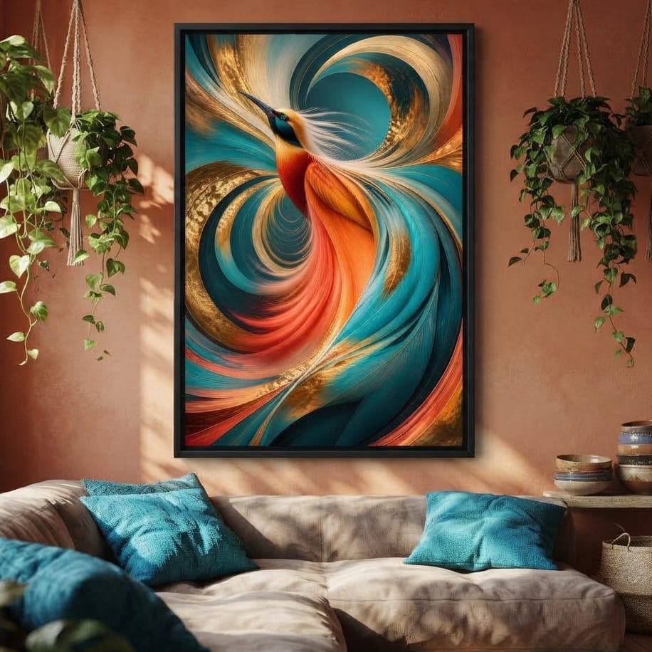 Gilded Flight Of The Radiant Plume Canvas Wall Art