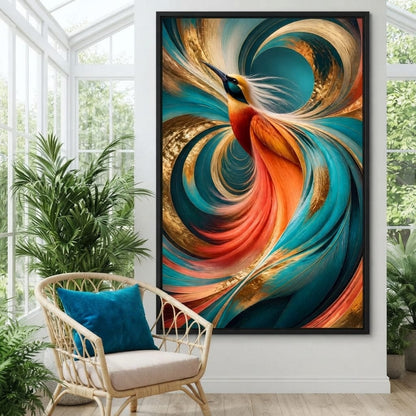 Gilded Flight Of The Radiant Plume Canvas Wall Art