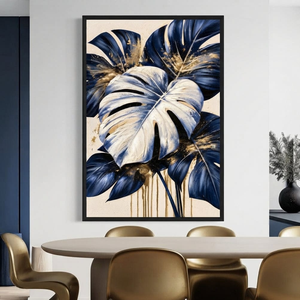 Gilded Foliage Under Midnight Shadows Canvas Wall Art