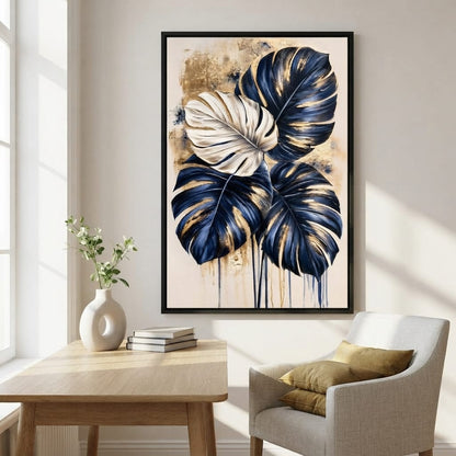 Gilded Foliage Under Midnight Skies Canvas Wall Art