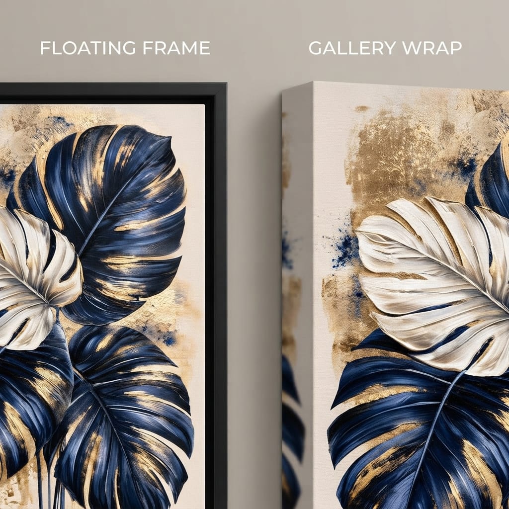 Gilded Foliage Under Midnight Skies Canvas Wall Art