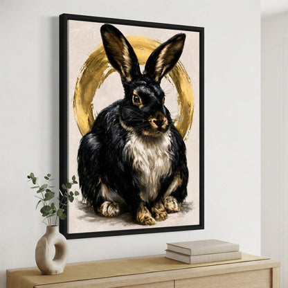 Gilded Hare of the Silent Circle Canvas Wall Art