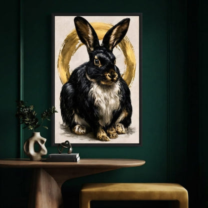 Gilded Hare of the Silent Circle Canvas Wall Art