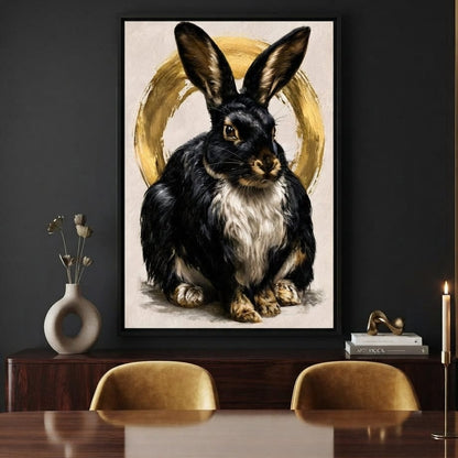Gilded Hare of the Silent Circle Canvas Wall Art