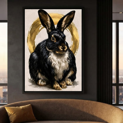 Gilded Hare of the Silent Circle Canvas Wall Art