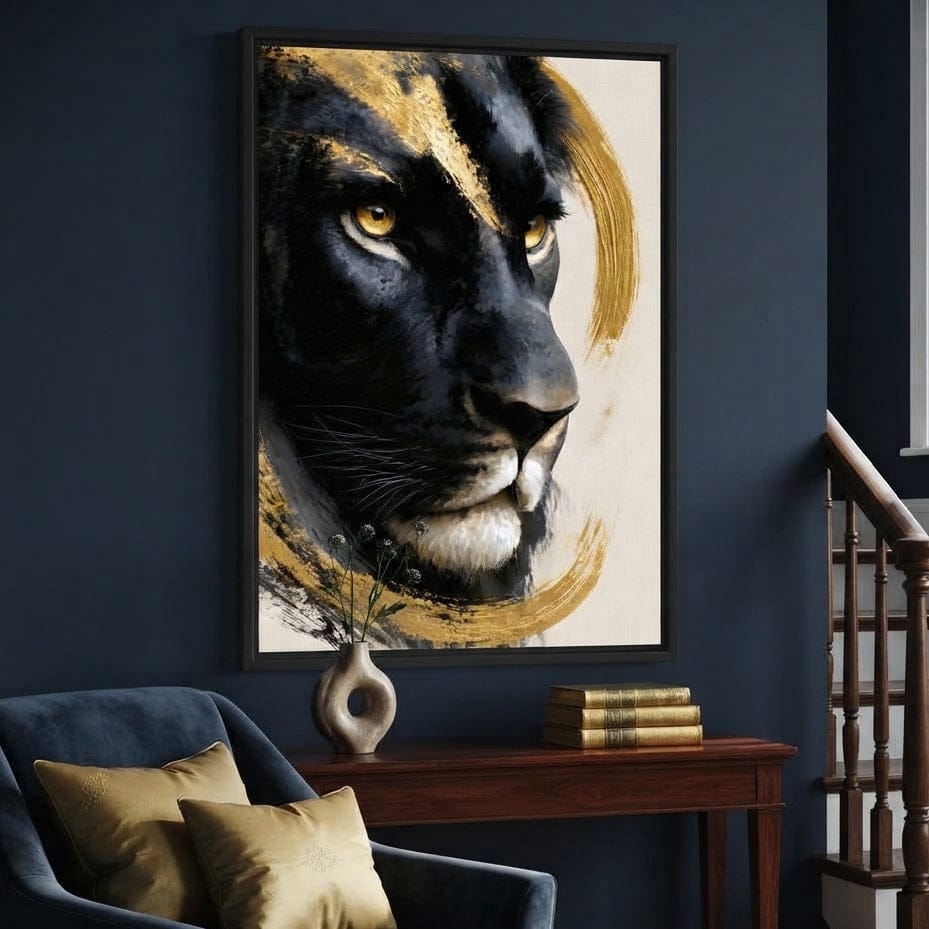Gilded Monarch of the Shadow Realm Canvas Wall Art